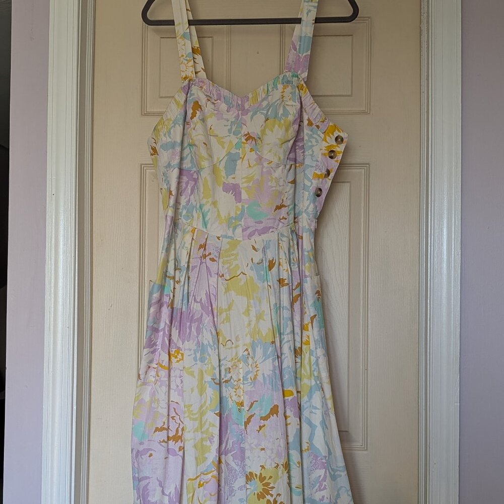 Anthropologie Maeve Sleeveless Sweetheart Corset A-Line Dress